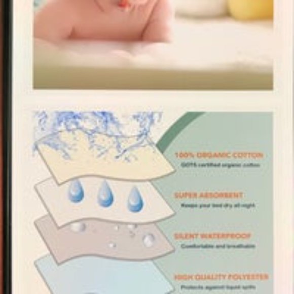 Organic cotton mattress protector - Picture 2 of 2